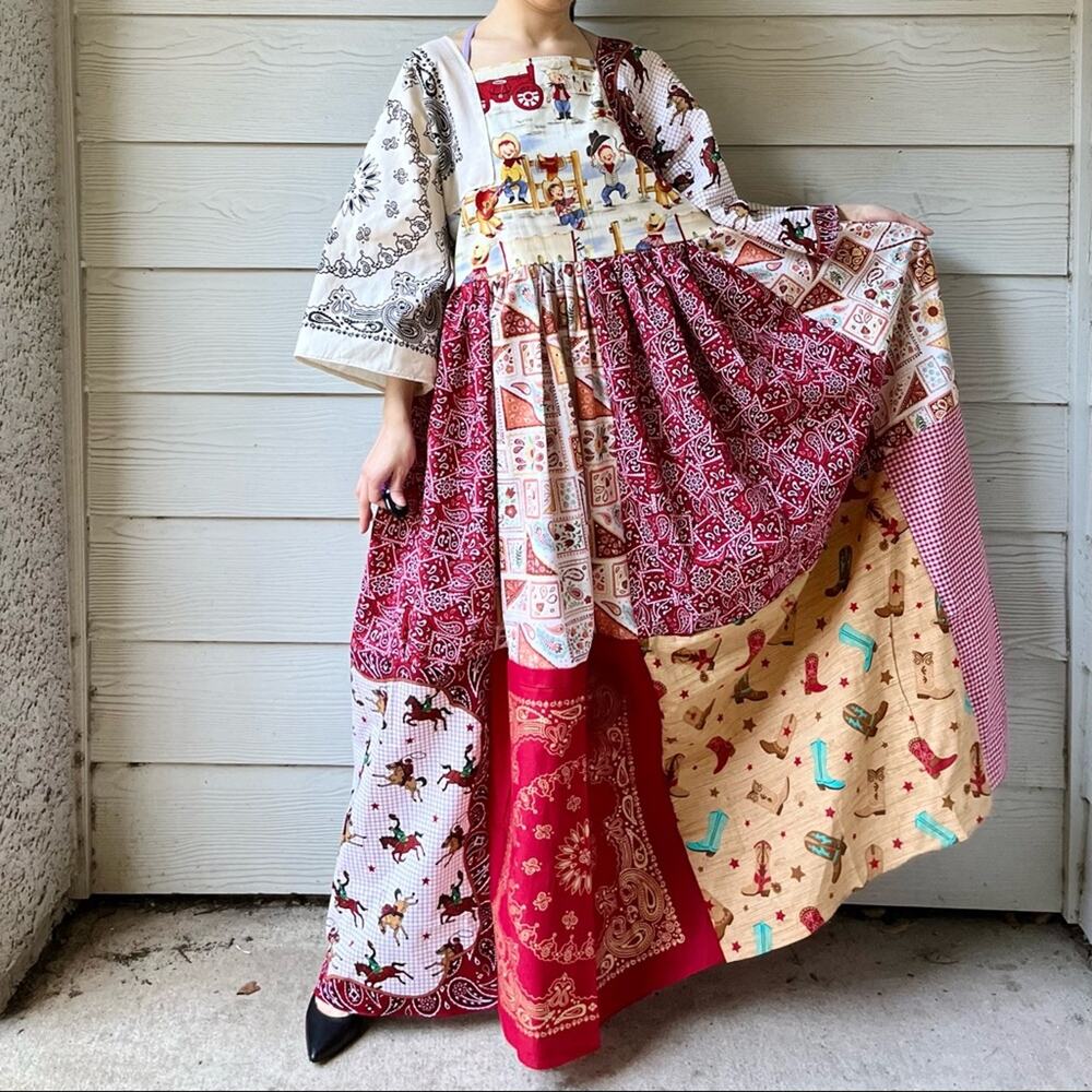 Handmade Rodeo Texas Cowgirl Bandana Dress.